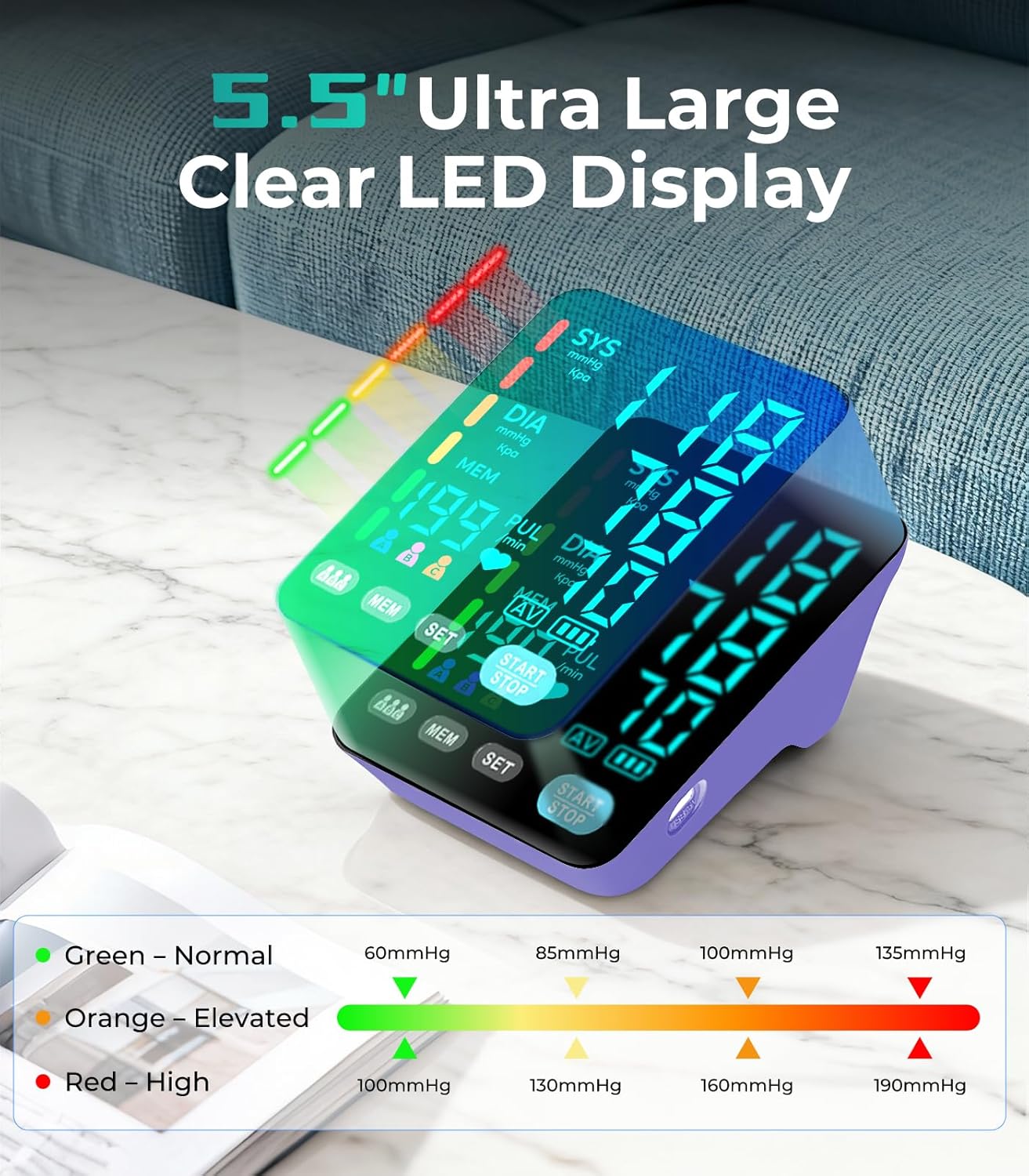 YONLO Automatic Upper Arm Blood Pressure Monitors for Home Use - Image 4