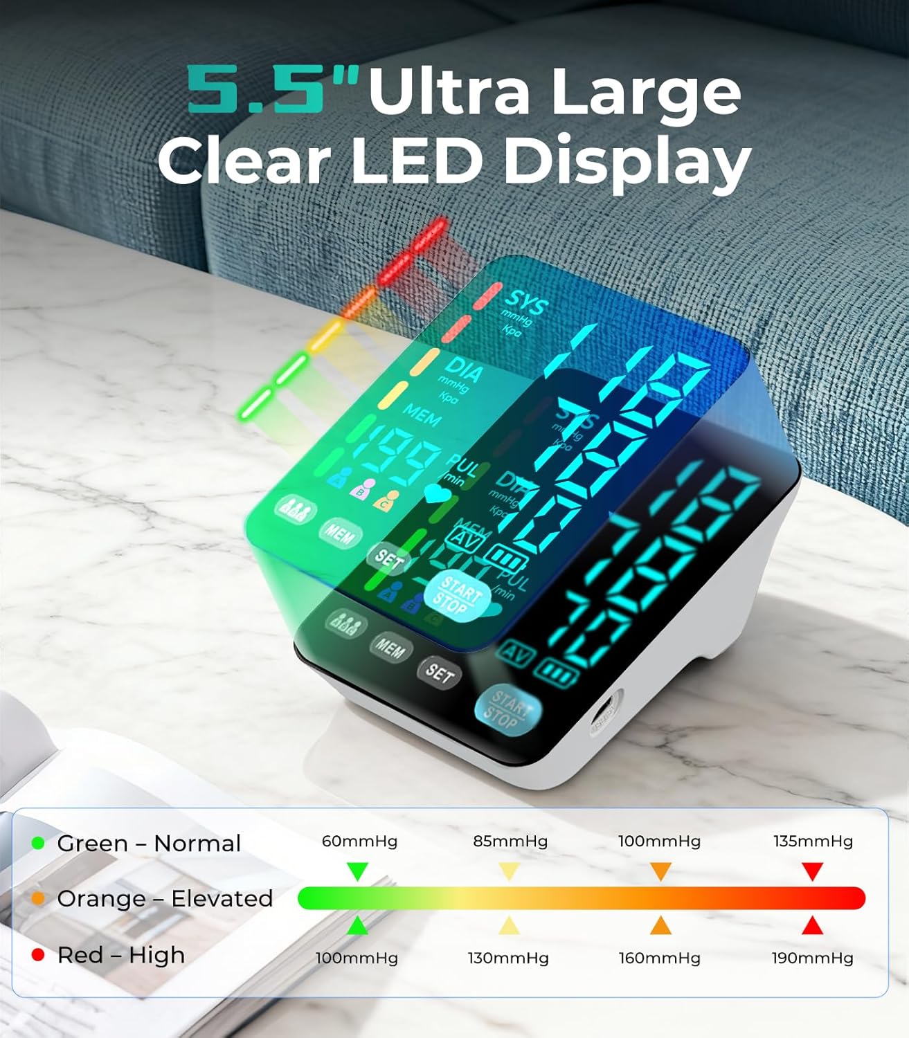 YONLO Automatic Upper Arm Blood Pressure Monitors for Home Use - Image 4