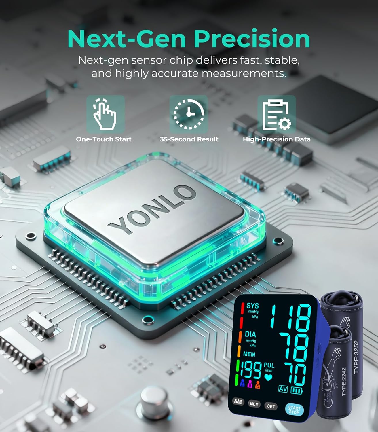 YONLO Automatic Upper Arm Blood Pressure Monitors for Home Use - Image 5