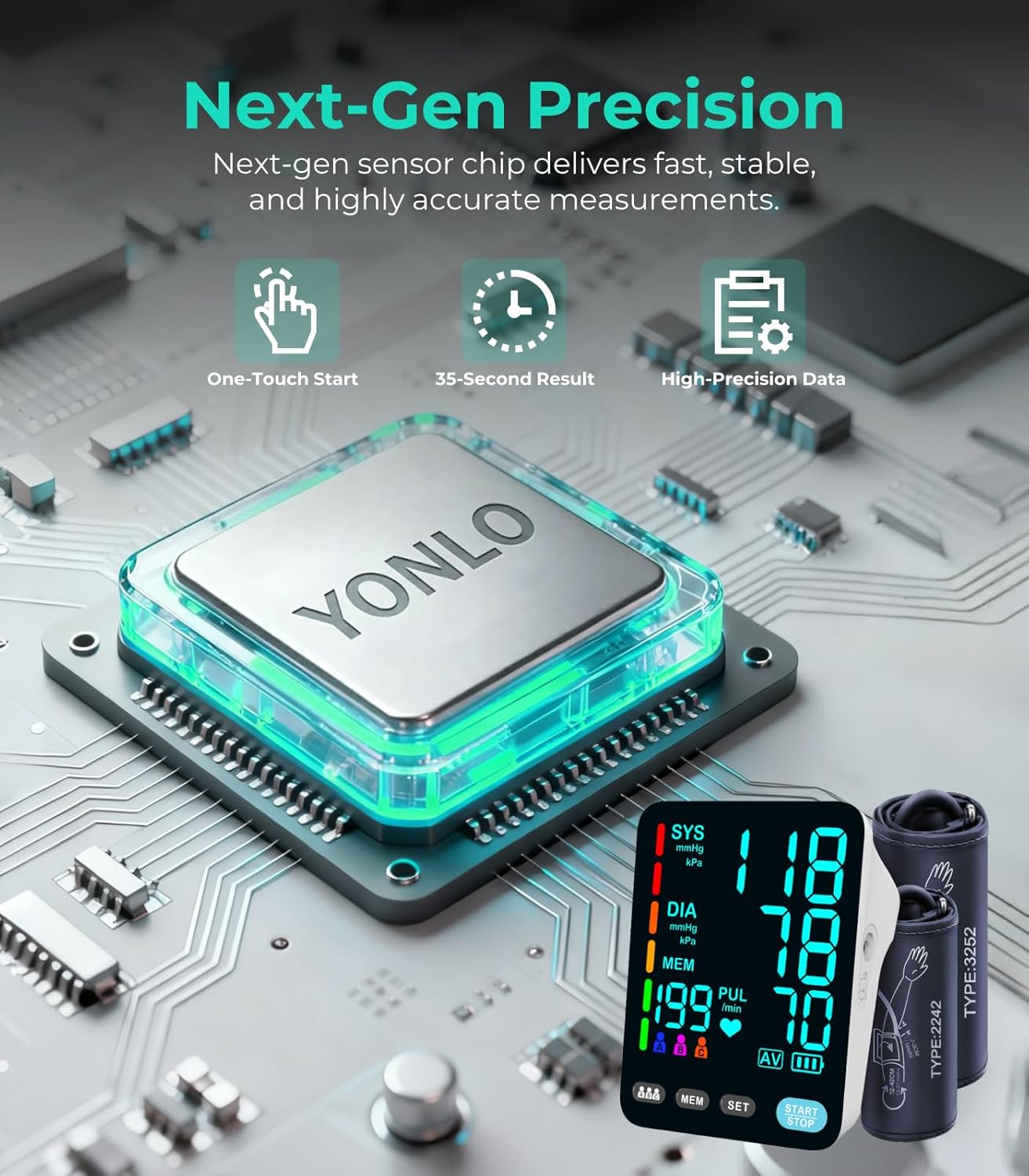 YONLO Automatic Upper Arm Blood Pressure Monitors for Home Use - Image 6