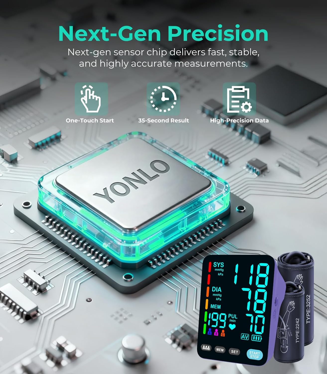 YONLO Automatic Upper Arm Blood Pressure Monitors for Home Use - Image 5